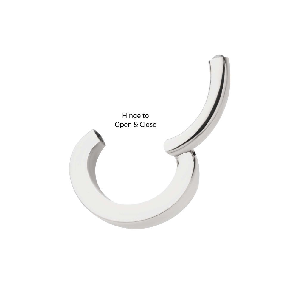 14g Titanium Oval Shape Hinged Segment Clicker (for Navel Piercing)