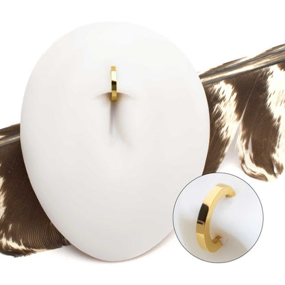 14g 24Kt Gold PVD Titanium Oval Shape Hinged Segment Clicker (for Navel Piercing)