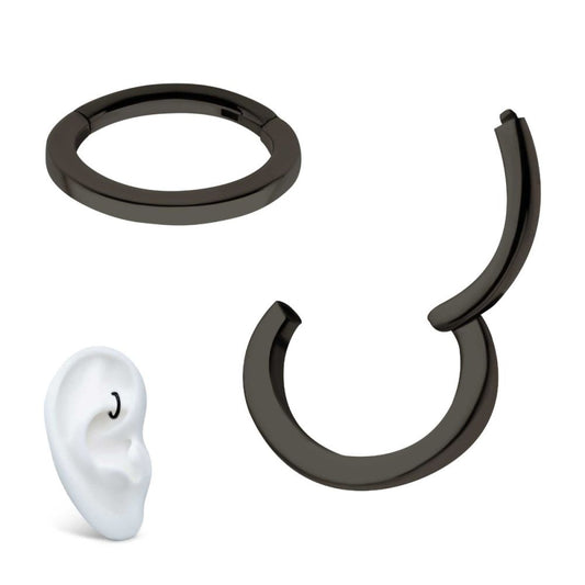 Black PVD Titanium Oval Shape Hinged Segment Clicker