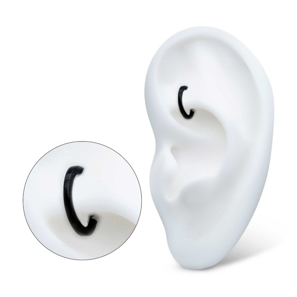 Black PVD Titanium Oval Shape Hinged Segment Clicker