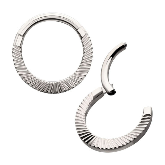 Titanium Radiant Hoop Front Facing Hinged Segment Clicker