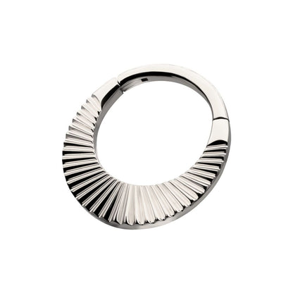 Titanium Radiant Wide Hoop Front Facing Hinged Segment Clicker