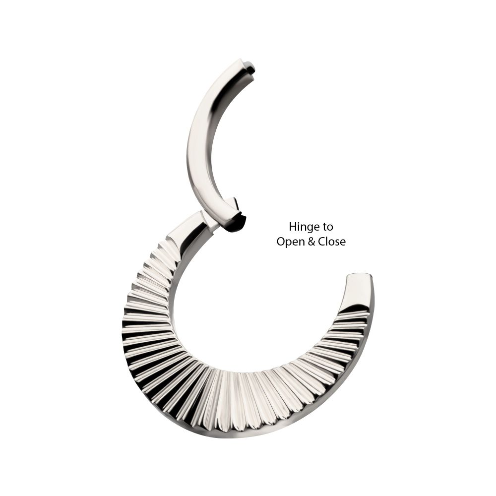 Titanium Radiant Wide Hoop Front Facing Hinged Segment Clicker