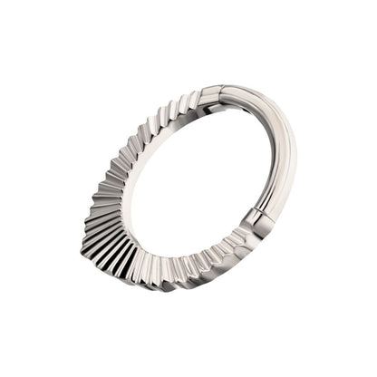 Titanium Radiant Pointed Hoop Front Facing Hinged Segment Clicker