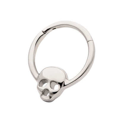 Titanium with Centered Skull Front Facing Hinged Segment Clicker
