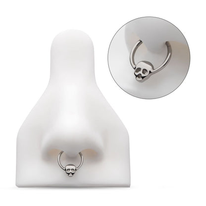 Titanium with Centered Skull Front Facing Hinged Segment Clicker