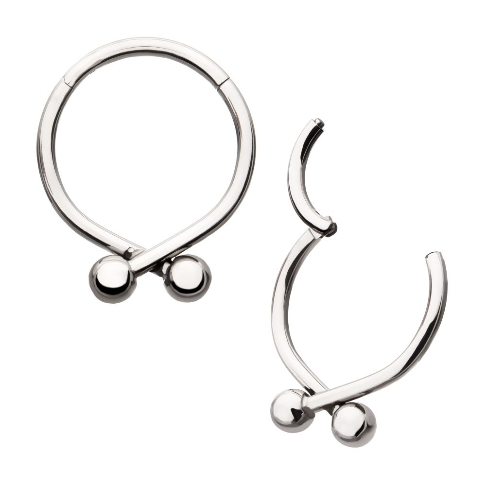 Titanium Twister Ball Hinged Segment Hoop Clicker