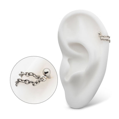 Solid Titanium 2 Tier Chains on a One Side Threadless, One Side Fixed Bar with Ball ends