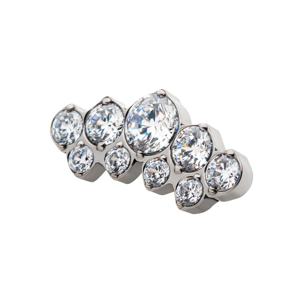 Titanium Internally Threaded with Double Row Clear CZ Top