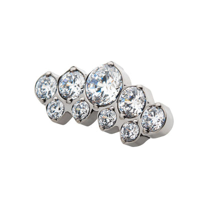 Titanium Internally Threaded with Double Row Clear CZ Top