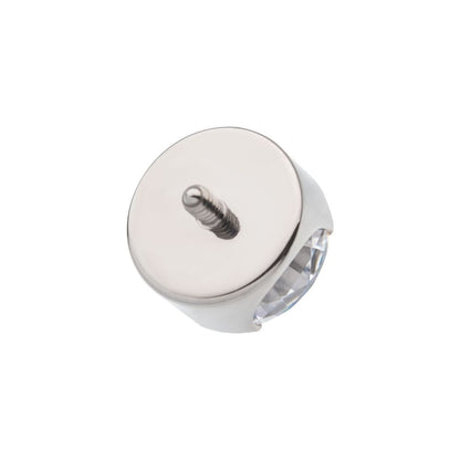 Titanium Internally Threaded with Prong Set Semi-Bezel Clear Gem Top
