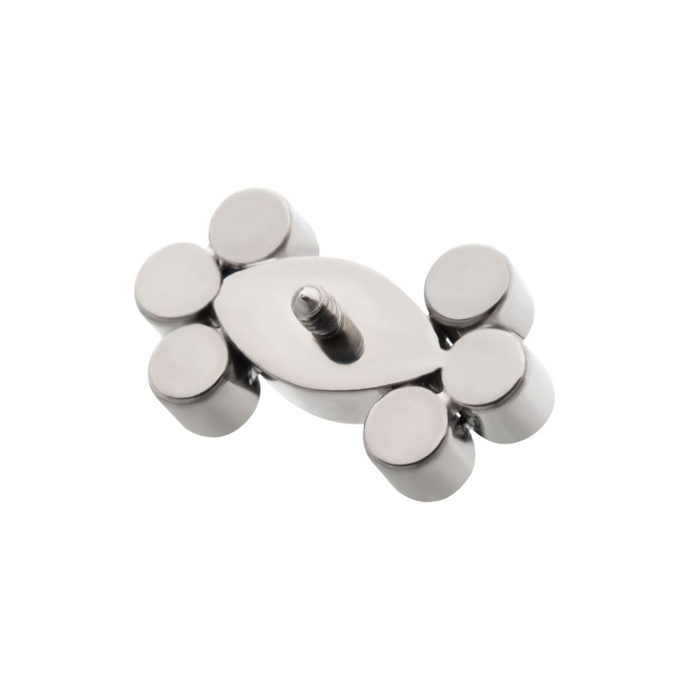 Titanium Internally Threaded with Clustered Bezel Set Marquise & Round CZ Top