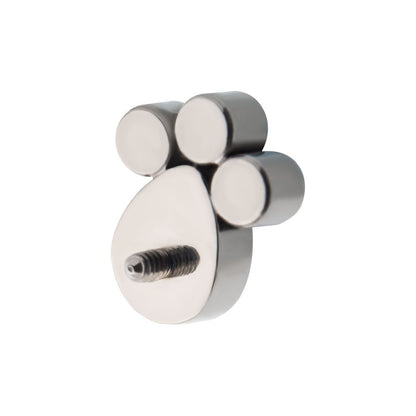 Titanium Internally Threaded with Clustered Bezel Set Teardrop & Round CZ Top