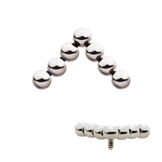 Titanium Internally Threaded 7-Bead Triangle Shape Top