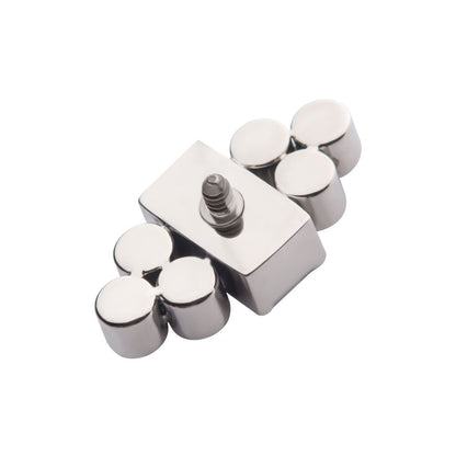 Titanium Internally Threaded Bezel Baguette & Round CZ 7-Cluster Top