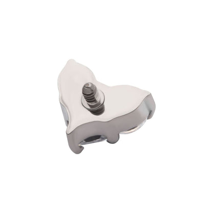 Titanium Internally Threaded with Prong Set Round & Princess Gem 3-Cluster Heart Shape Top