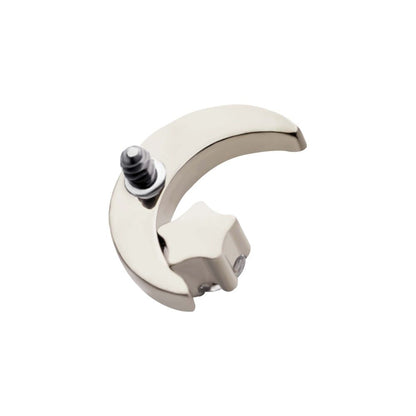 Titanium Internally Threaded Crescent Moon with CZ/Opal Top