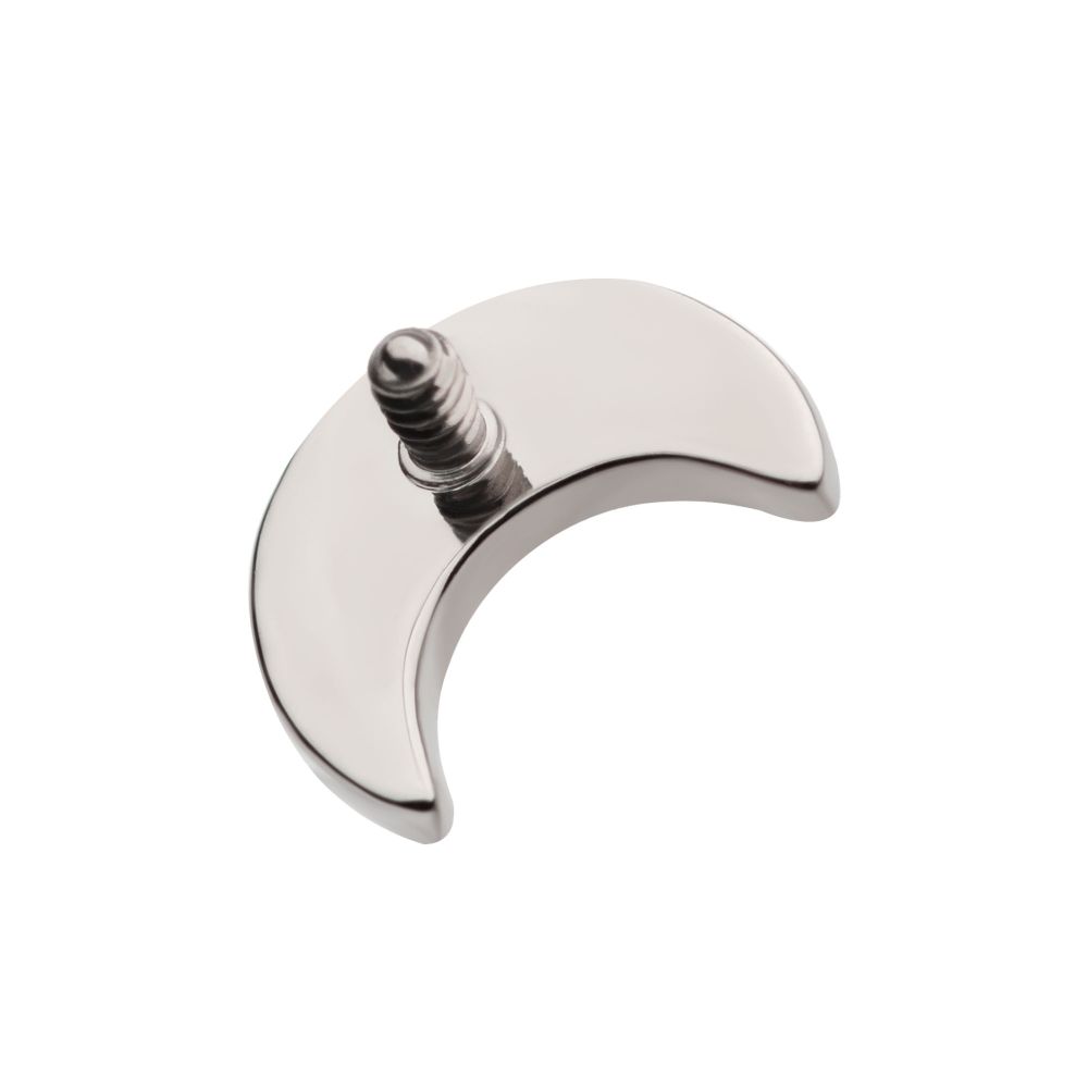 Titanium Internally Threaded Hammered Crescent Moon Top