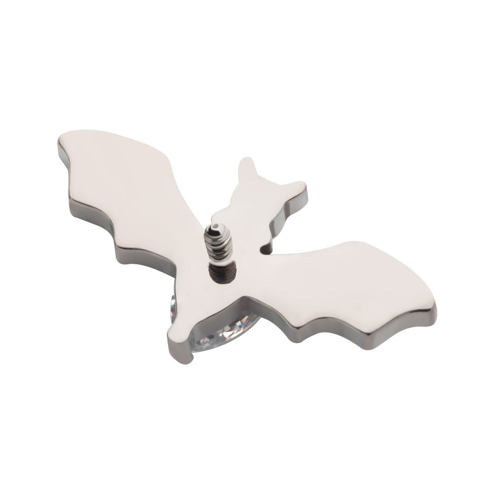 Titanium Internally Threaded with Round & Teardrop CZ Flying Bat Top