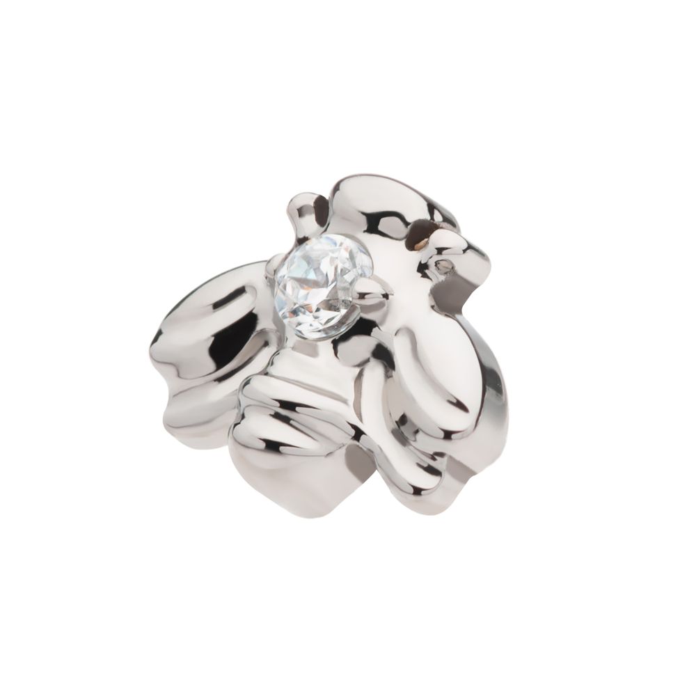 Titanium Internally Threaded with Prong Set CZ Bee Top