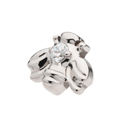 Titanium Internally Threaded with Prong Set CZ Bee Top