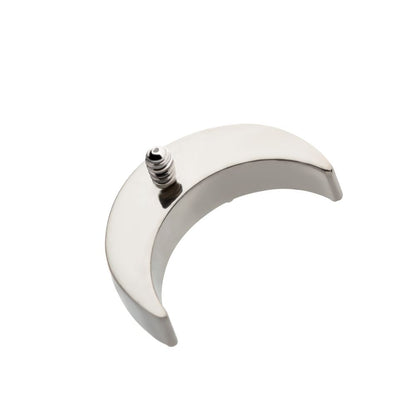 Titanium Internally Threaded with Pave Set CZ Crescent Moon Top