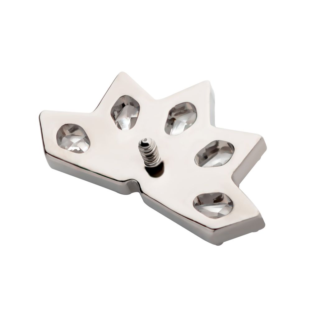 Titanium Internally Threaded with Diamond Shape CZ 5-Cluster Kite Shape Top