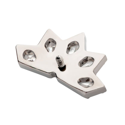 Titanium Internally Threaded with Diamond Shape CZ 5-Cluster Kite Shape Top