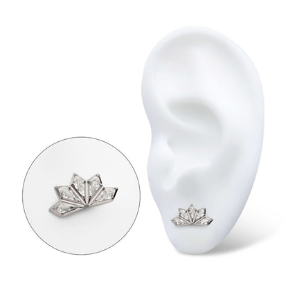 Titanium Internally Threaded with Diamond Shape CZ 5-Cluster Kite Shape Top