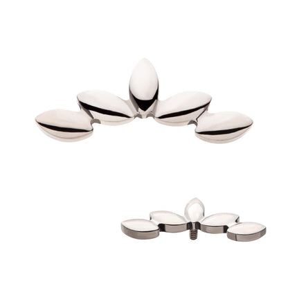 Titanium Internally Threaded 5-Cluster Fan Shape Top