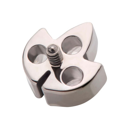 Titanium Internally Threaded with Prong Set Marquise Clear CZ 3-Cluster Top