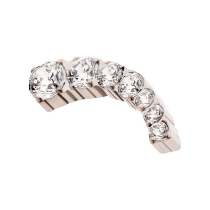 Titanium Internally Threaded with Prong Set Round Clear CZ 7-Cluster Top