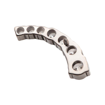 Titanium Internally Threaded with Prong Set Round Clear CZ 7-Cluster Top