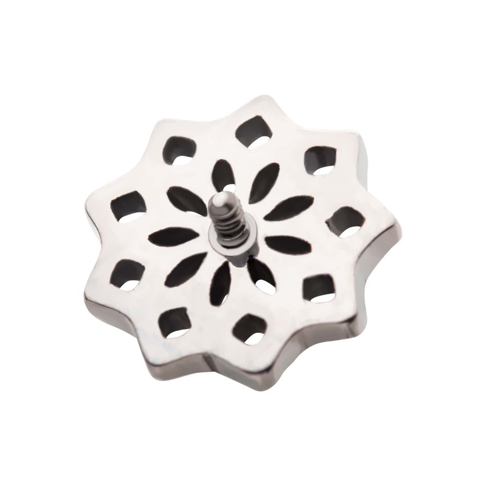Titanium Internally Threaded Mandala Flower Top