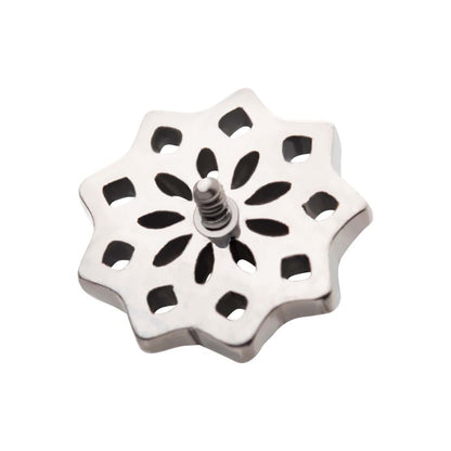 Titanium Internally Threaded Mandala Flower Top