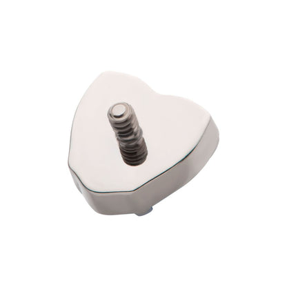 Titanium Internally Threaded with Prong Set Opal Heart Top