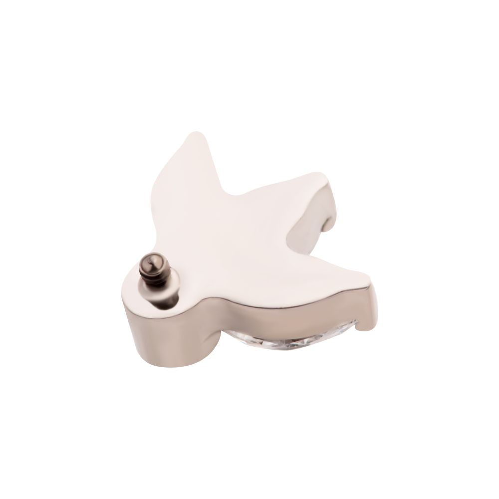 Titanium Internally Threaded Bezel Set Round Gem and 3-Cluster Marquise Gem Fan Top