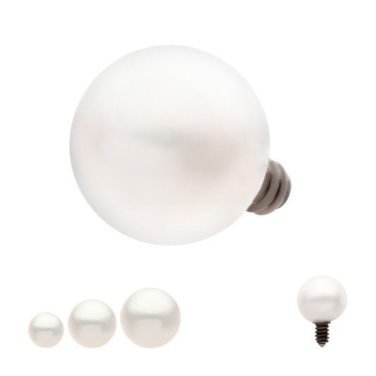 Titanium Internally Threaded Natural Freshwater Pearl Top