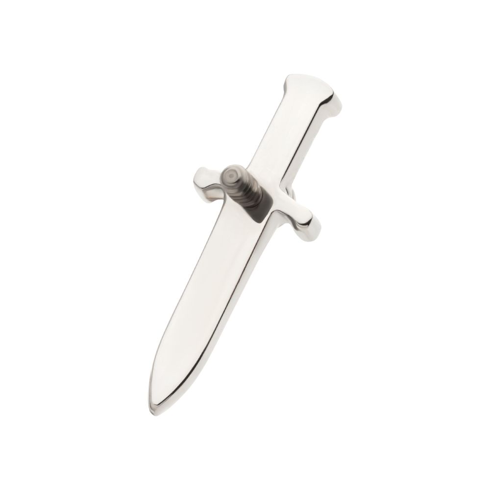 Titanium Internally Threaded with Bezel Set 1mm CZ Dagger Top