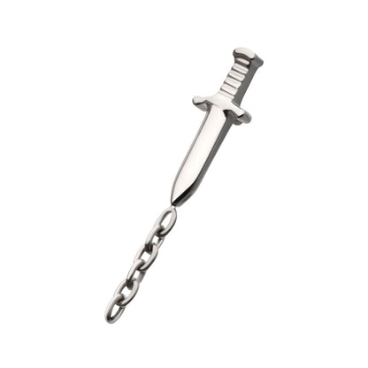 Titanium Internally Threaded Dagger Top with Dangle 8mm Chain