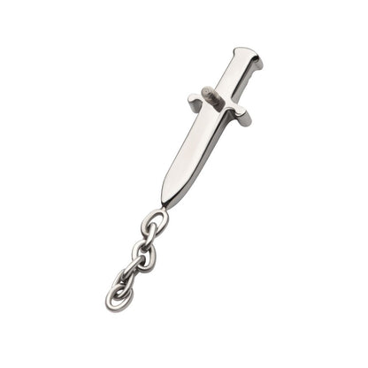 Titanium Internally Threaded Dagger Top with Dangle 8mm Chain