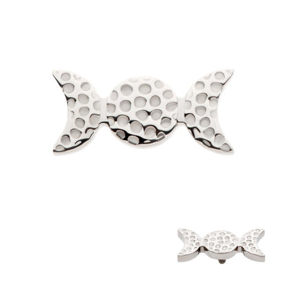 Titanium Internally Threaded Hammered Triple Moon Phase Top