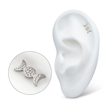 Titanium Internally Threaded Hammered Triple Moon Phase Top