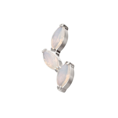 Titanium Internally Threaded Vine Shape Top with 3-Tier Full Opalite Marquise