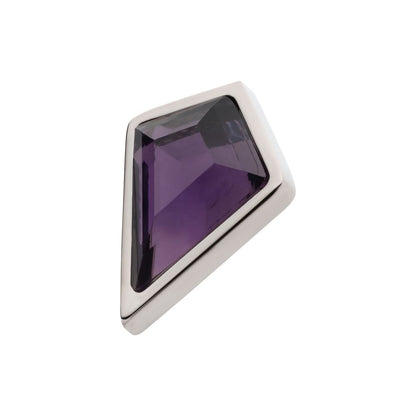 Titanium Internally Threaded Bezel Set Kite Shape Stone Top