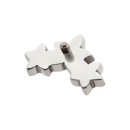Titanium Internally Threaded Prong Set Round CZ Gem 3-Cluster Star Top