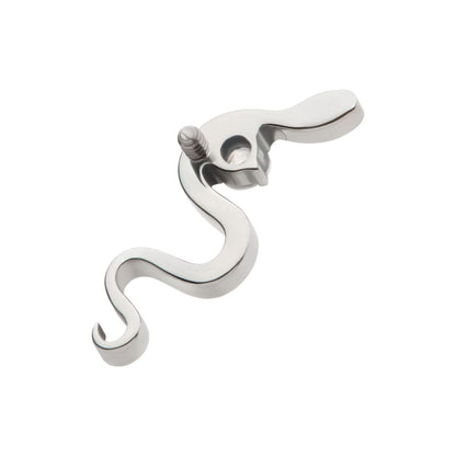 Titanium Internally Threaded with 1.8mm Prong Set Round CZ Gem Snake Top