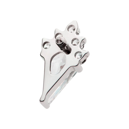 Titanium Internally Threaded Kite Shape with 5-Cluster Round CZ Gem Top