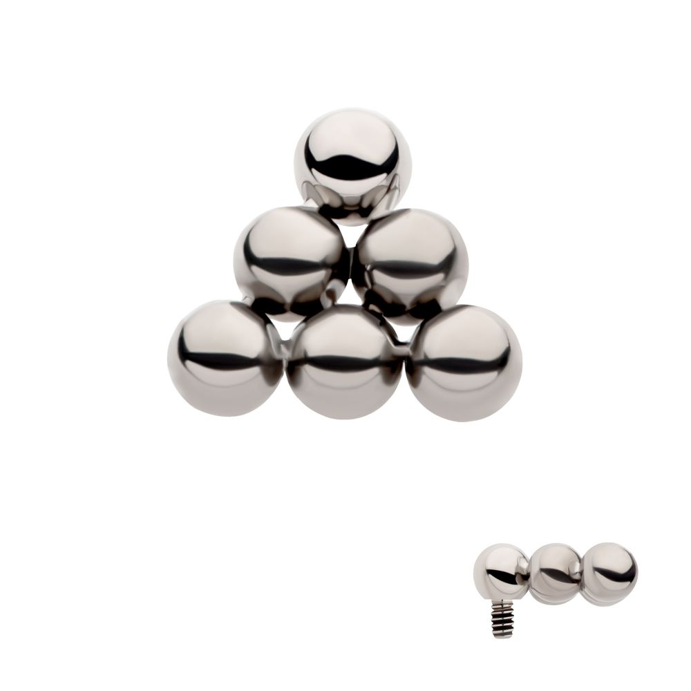 Titanium Internally Threaded 6 Beads Pyramid Shape Top
