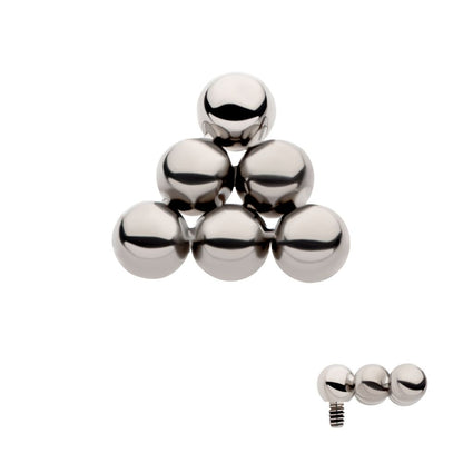 Titanium Internally Threaded 6 Beads Pyramid Shape Top